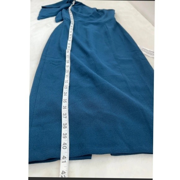 Dress the Population Tiffany One Shoulder Midi Sheath Dress Peacock Blue XXS NWT - Picture 7 of 9